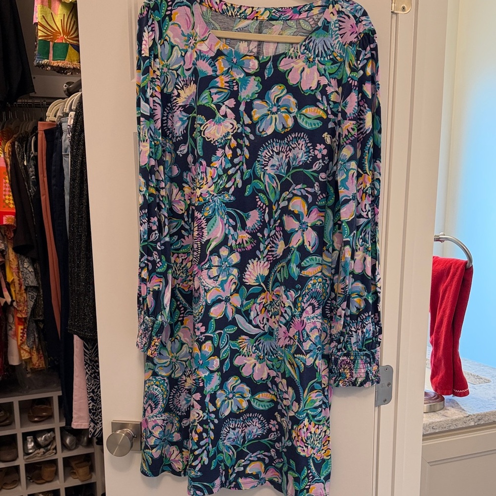 Lilly Pulitzer Vibrant Floral Long Sleeve Dress